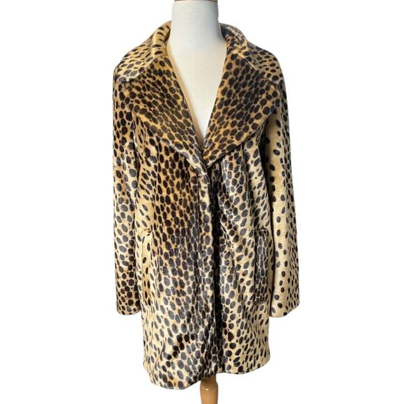 MNG Suit by Mango Leopard Faux Fur Coat – Size Small (New Without Tag) So Soft - Picture 4 of 15